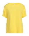 Rossopuro Woman Top Yellow Size S Silk, Elastic Fibres