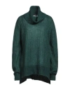 Rossopuro Woman Turtleneck Dark Green Size Xl Acrylic, Polyamide, Mohair Wool In Green