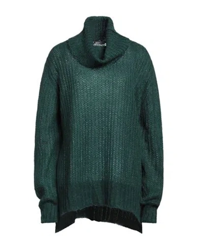 Rossopuro Woman Turtleneck Dark Green Size Xl Acrylic, Polyamide, Mohair Wool