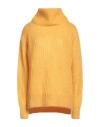 Rossopuro Woman Turtleneck Marigold Size M Acrylic, Polyamide, Mohair Wool In Yellow