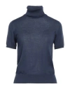 Rossopuro Woman Turtleneck Navy Blue Size 8 Wool