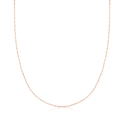 Ross-simons 0.7mm 14kt Rose Gold Rope-chain Necklace