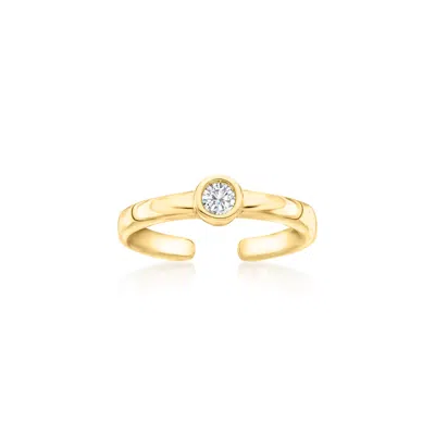 Ross-simons .10 Carat Bezel-set Diamond Toe Ring In 18kt Gold Over Sterling
