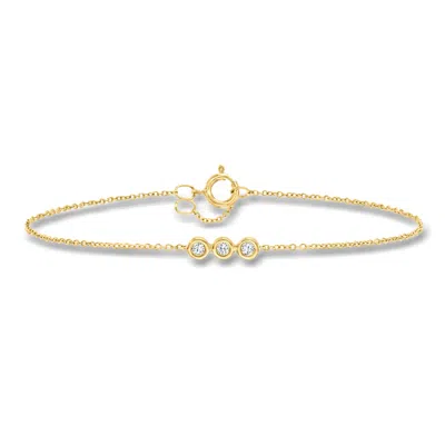 Ross-simons .10 Ct. T.w. Bezel-set Diamond Bracelet In 10kt Yellow Gold