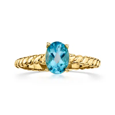 Ross-simons 1.00 Carat Swiss Blue Topaz Ring In 10kt Yellow Gold In Multi