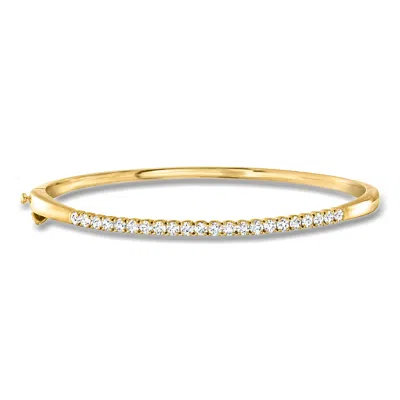 Ross-simons 1.00 Ct. T.w. Lab Grown Diamond Bangle Bracelet In 18kt Gold Over Sterling