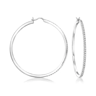 Ross-simons 1.00 Ct. T.w. Lab Grown Diamond Hoop Earrings In Sterling Silver In Multi