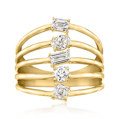 Ross-simons 1.00 Ct. T.w. Lab Grown Diamond Multi-row Ring In 18kt Gold Over Sterling