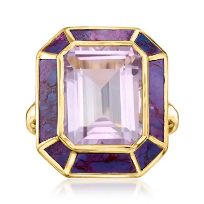 Ross-simons 10.00 Carat Amethyst Ring With Purple Turquoise In 18kt Gold Over Sterling In Multi