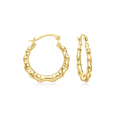 Ross-simons 10kt Yellow Gold Bamboo-style Hoop Earrings