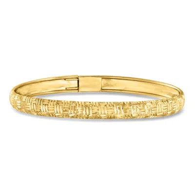 Ross-simons 10kt Yellow Gold Basketweave-pattern Bangle Bracelet