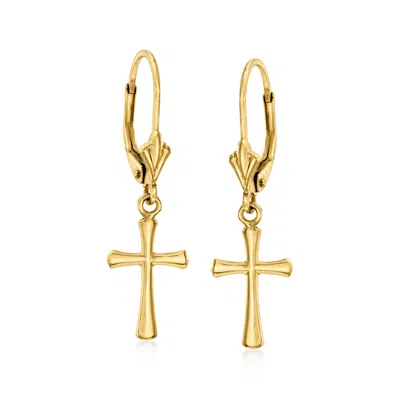 Ross-simons 10kt Yellow Gold Cross Drop Earrings