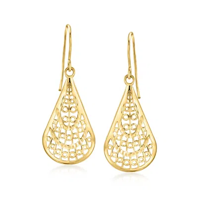 Ross-simons 10kt Yellow Gold Filigree Teardrop Earrings