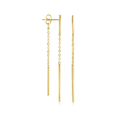 Ross-simons 10kt Yellow Gold Front-back Linear Bar Drop Earrings