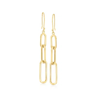 Ross-simons 10kt Yellow Gold Graduated Paper Clip Link Drop Earrings