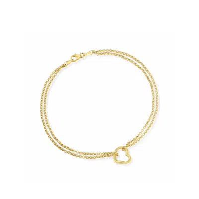 Ross-simons 10kt Yellow Gold Heart Station Anklet