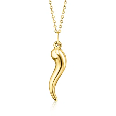 Ross-simons 10kt Yellow Gold Italian Horn Pendant Necklace