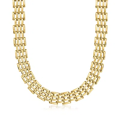Ross-simons 10kt Yellow Gold Panther-link Necklace In Pattern