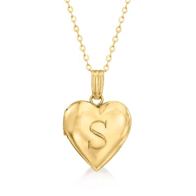 Ross-simons 10kt Yellow Gold Personalized Heart Locket Necklace