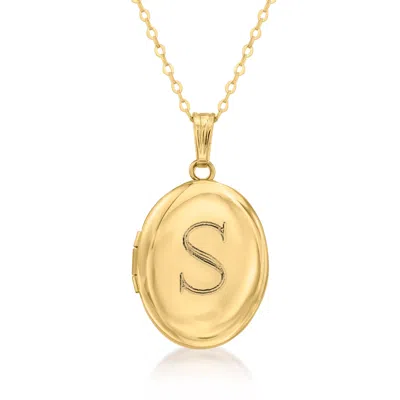 Ross-simons 10kt Yellow Gold Personalized Oval Locket Necklace