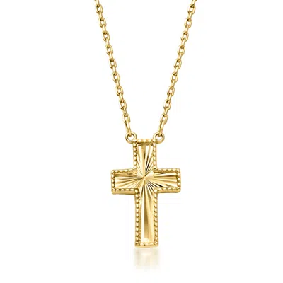 Ross-simons 10kt Yellow Gold Reversible Cross Necklace