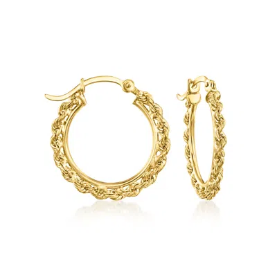 Ross-simons 10kt Yellow Gold Rope-chain Hoop Earrings