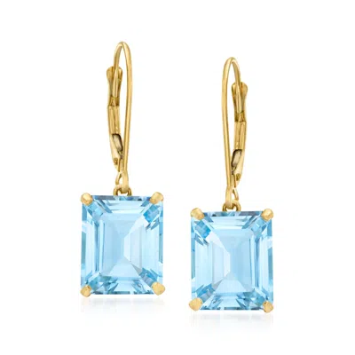 Ross-simons 11.00 Ct. T.w. Sky Blue Topaz Drop Earrings In 14kt Yellow Gold