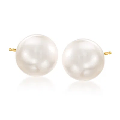 Ross-simons 11-12mm Cultured South Sea Pearl Stud Earrings In 14kt Yellow Gold In Multi