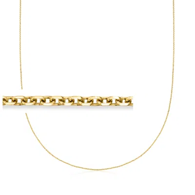Ross-simons 1.1mm 10kt Yellow Gold Diamond-cut Cable-chain Necklace