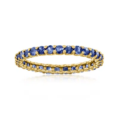 Ross-simons 1.20 Ct. T.w. Sapphire Eternity Band In 14kt Yellow Gold In Blue