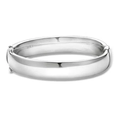 Ross-simons 12mm Rhodium-plated Bangle Bracelet In Metallic
