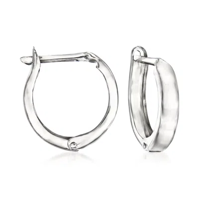 Ross-simons 14kt White Gold Huggie Hoop Earrings In Yellow