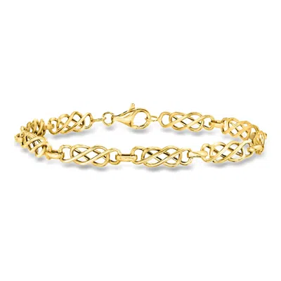 Ross-simons 14kt Yellow Gold Double-infinity Link Bracelet In Multi