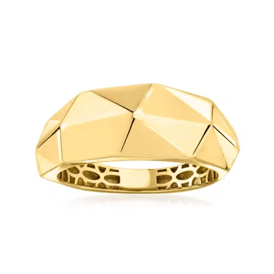 Ross-simons 14kt Yellow Gold Faceted Ring In Transparent