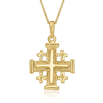 Ross-simons 14kt Yellow Gold Jerusalem Cross Pendant Necklace