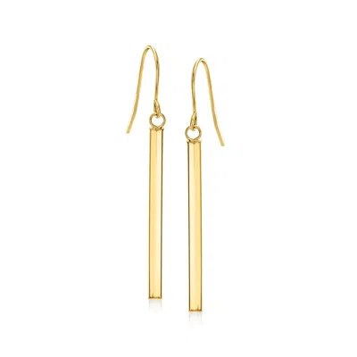 Ross-simons 14kt Yellow Gold Linear Drop Earrings In White