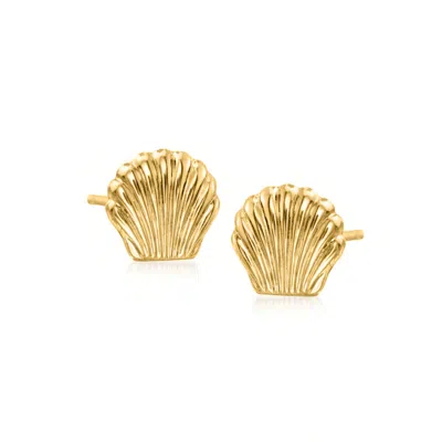 Ross-simons 14kt Yellow Gold Seashell Stud Earrings