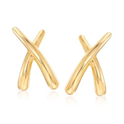 Ross-simons 14kt Yellow Gold X Earrings