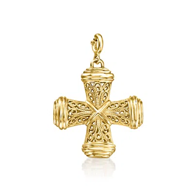 Ross-simons 14kt Yellow Gold-plated Filigree Cross Charm