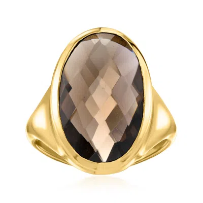 Ross-simons 14kt Yellow Gold-plated Ring With 7.75 Carat Smoky Quartz
