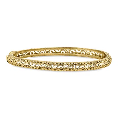 Ross-simons 14kt Yellow Gold-plated Scrollwork Bangle Bracelet