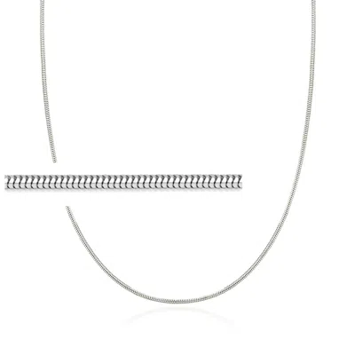 Ross-simons 1.4mm 14kt White Gold Snake-chain Necklace In Silver