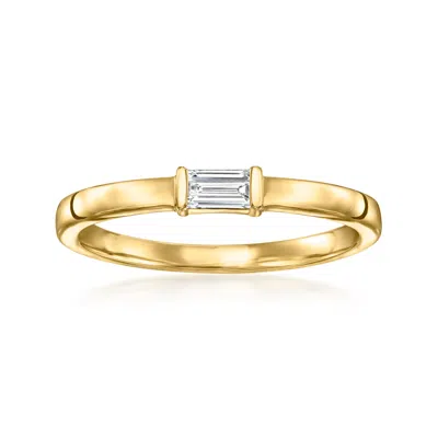 Ross-simons .15 Carat Baguette Lab Grown Diamond Ring In 14kt Yellow Gold