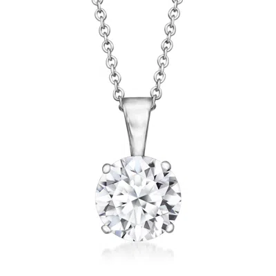 Ross-simons 1.50 Carat Lab Grown Diamond Solitaire Necklace In 14kt White Gold In Purple