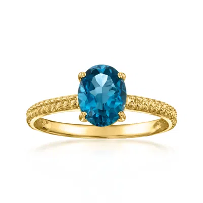 Ross-simons 1.50 Carat London Blue Topaz Twisted Ring In 10kt Yellow Gold