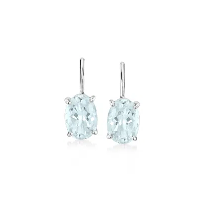 Ross-simons 1.50 Ct. T.w. Aquamarine Drop Earrings In 14kt White Gold In Blue