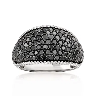 Ross-simons 1.50 Ct. T.w. Pave Black Diamond Dome Ring In Sterling Silver In Brown