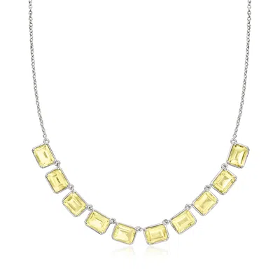 Ross-simons 15.00 Ct. T.w. Lemon Quartz Necklace In Sterling Silver In Multi