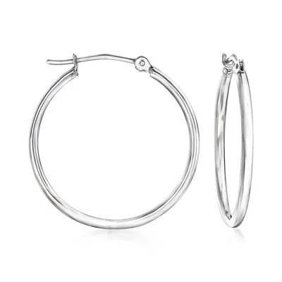 Ross-simons 1.5mm 14kt White Gold Hoop Earrings In Transparent