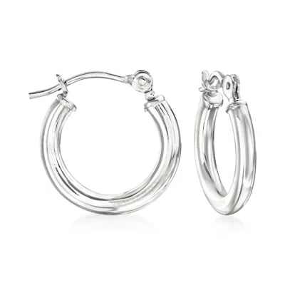 Ross-simons 1.5mm 14kt White Gold Small Hoop Earrings In Metallic